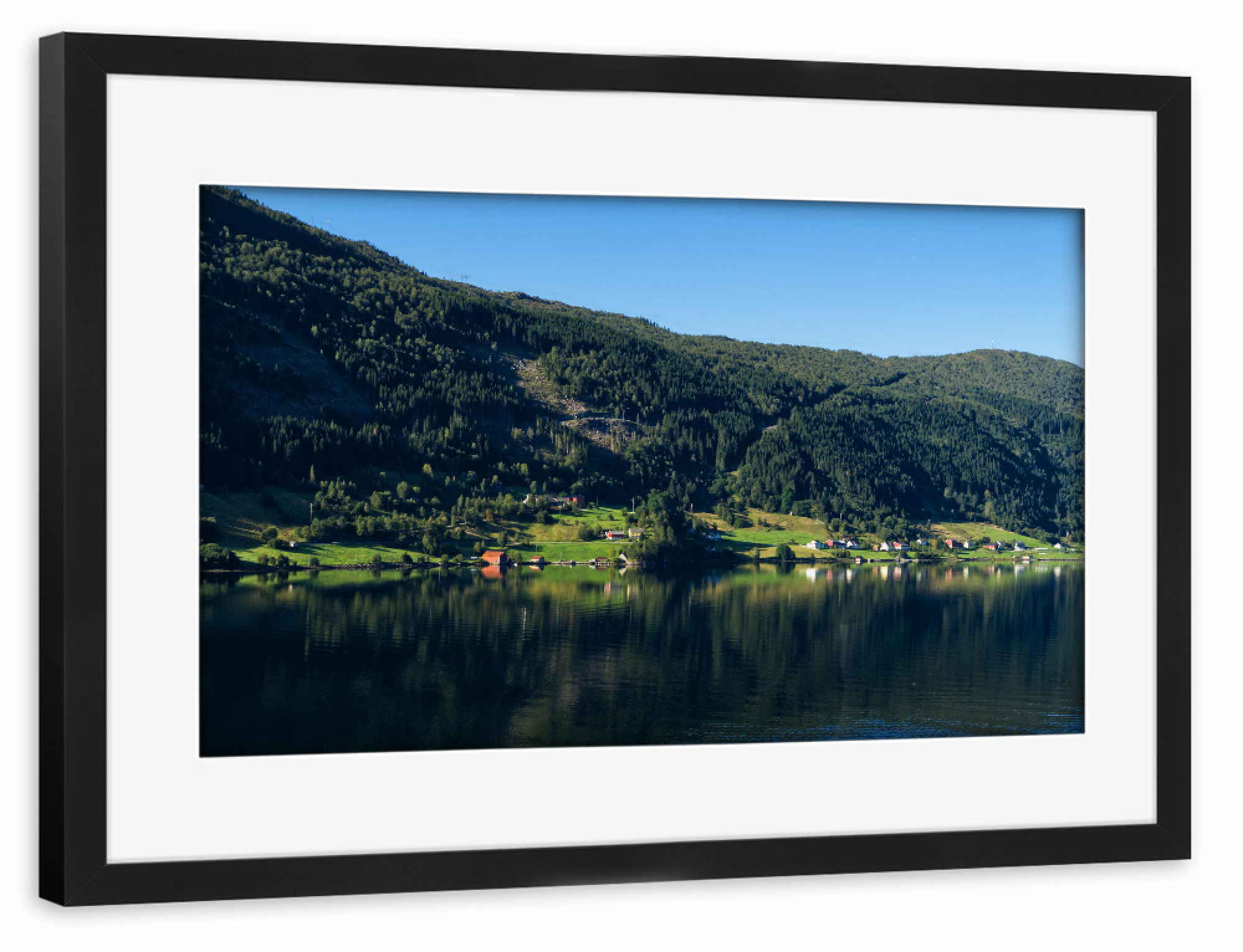 Poster mit Rahmen schwarz "Fjordlandschaft Nordfjordeid" artboxONE - Natur,Reise,Reise / Strand und Meer,Reise / Länder