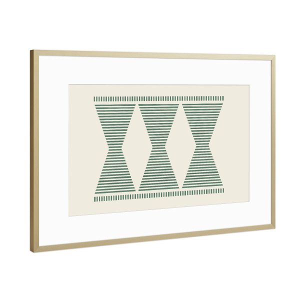 Poster mit Rahmen Gold "Südwestliches Boho-Aztekengrün" artboxONE - Abstrakt,Geometrie