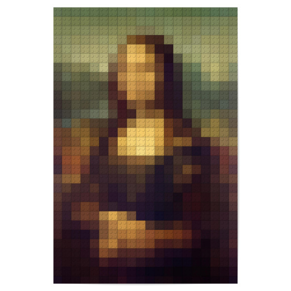 Poster 30x20 cm "Mona Lisa (Bausteine)" artboxONE - Menschen,Streetart,Lustig