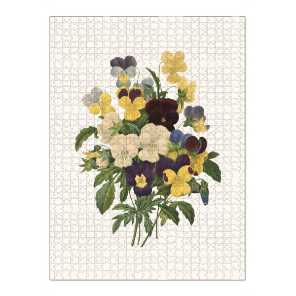 Puzzle Ravensburger "Vintage antike Blume - z.B" artboxONE - Floral - Blumen,Blume,Gelb,Rot,Lila,Natürlich,Pflanzen,Antik,Vintage,Blumenstrauß,Blüte