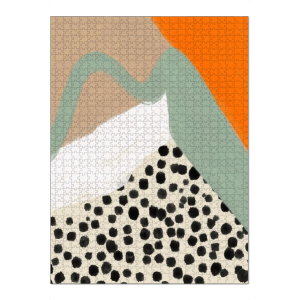 Puzzle Ravensburger "Boho Crazy life" artboxONE - Abstrakt - Boho,Punkte,Orange,Trend,Bunt,Abstrakt,Behemian - Bild boho