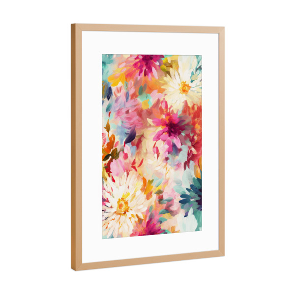 Poster mit Rahmen Kupfer "Wild Painted Flowers" artboxONE - Natur,Floral,Abstrakt,Für Mama