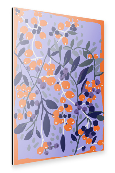 Alu-Dibond "Blue And Red Berries" 30x20 cm artboxONE