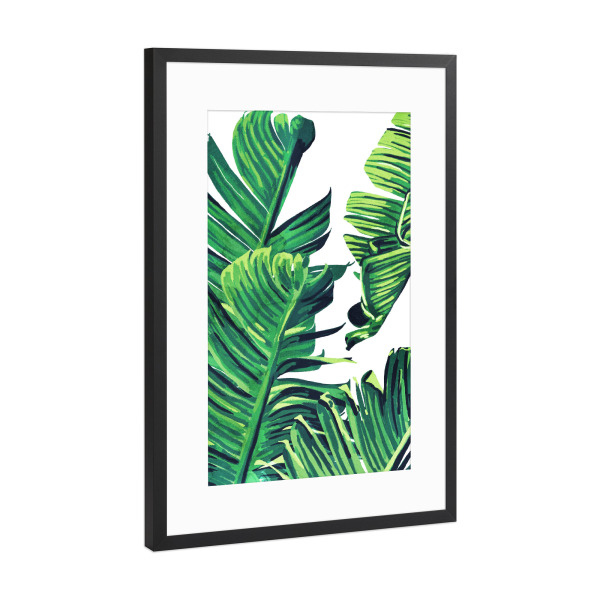 Poster mit Rahmen Schwarz (Metallic) "Bananenbaumblätter" artboxONE - Natur,Floral