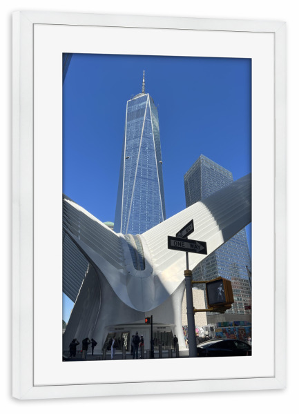 Poster mit Rahmen weiß "NYC WTC" artboxONE - Städte,Städte / New York,Reise,Architektur,Streetart