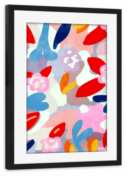 Poster mit Rahmen schwarz "Frühlingsgarten" artboxONE - Floral