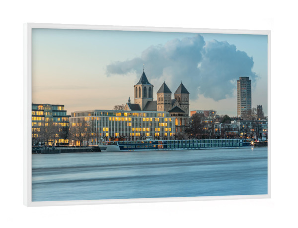 Poster mit weißem Rahmen "Rheinufer Köln" artboxONE - Städte,Städte / Köln