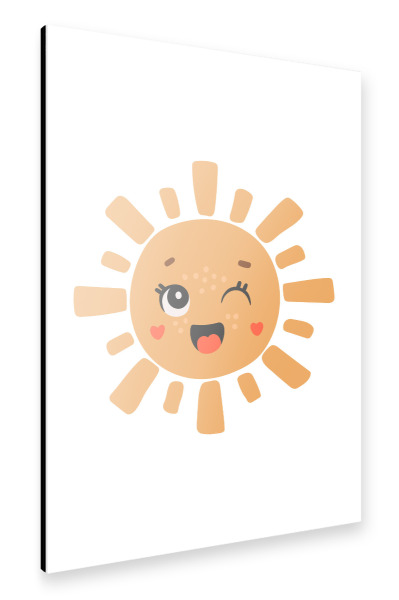 Alu-Dibond "Sonne mit Augen-Design" 30x20 cm artboxONE