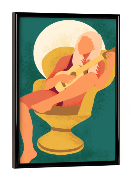 Poster mit schwarzem Rahmen "Frieden in der Musik" artboxONE - Menschen,Musik