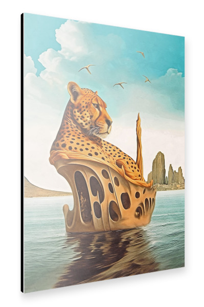 Alu-Dibond "SURREALISMUS CHEETAH ISLAND" 30x20 cm artboxONE