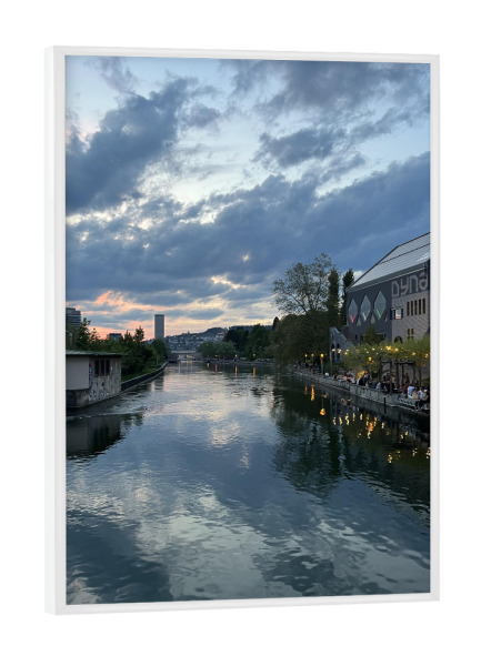 Poster mit weißem Rahmen "Zürcher Sommer" artboxONE - Reise,Essen & Trinken,Architektur,Streetart,Städte / Zürich