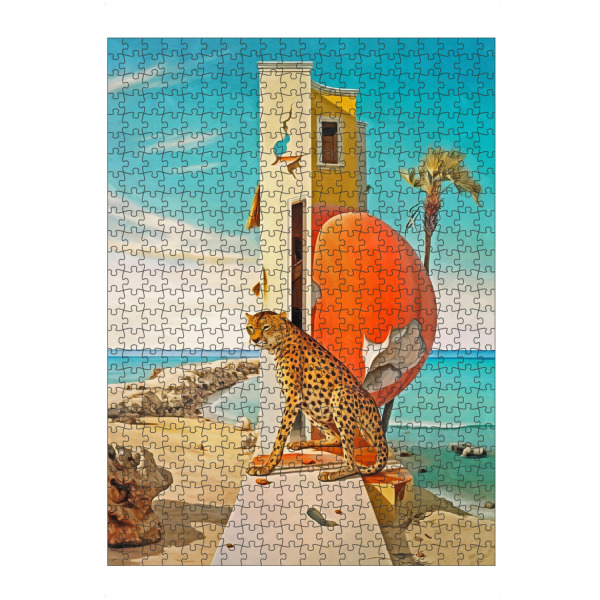 artboxONE Puzzle "SURREALISMUS-GEPARD AN DER WAND" artboxONE - Natur,Tiere