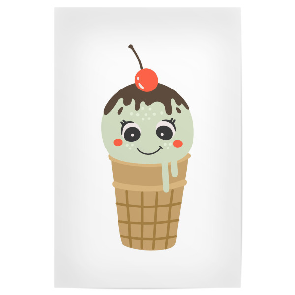 Poster 30x20 cm "Fröhliches Eiscreme-Design" artboxONE - Essen & Trinken,Abstrakt