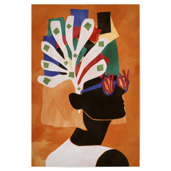 Poster "Sommertage Orange" artboxONE - Floral,Abstrakt,Geometrie