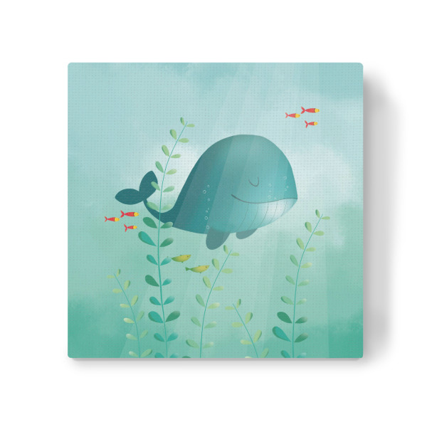 Leinwandbild "Leben im Ozean" artboxONE - Natur,Für Kinder,Unterwasser - Fisch,Ozean,Kunstdruck,Koralle,Pflanze,Wasser,Tier,Kinder,Kinderzimmer,Wal