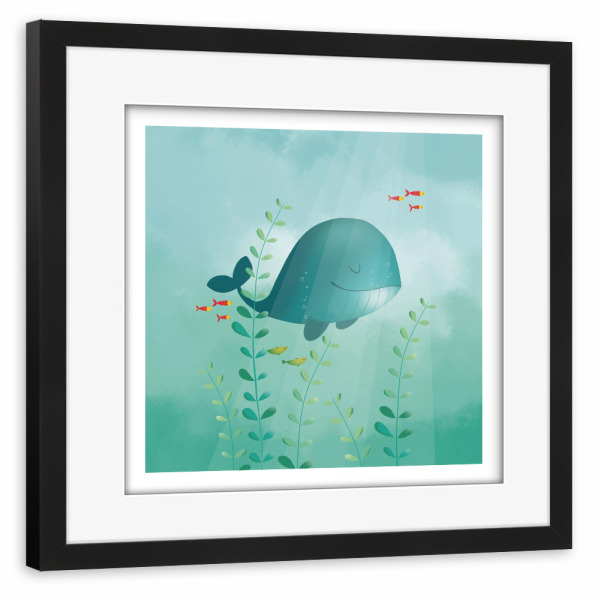 Poster mit Rahmen schwarz "Leben im Ozean" artboxONE - Natur,Für Kinder,Unterwasser