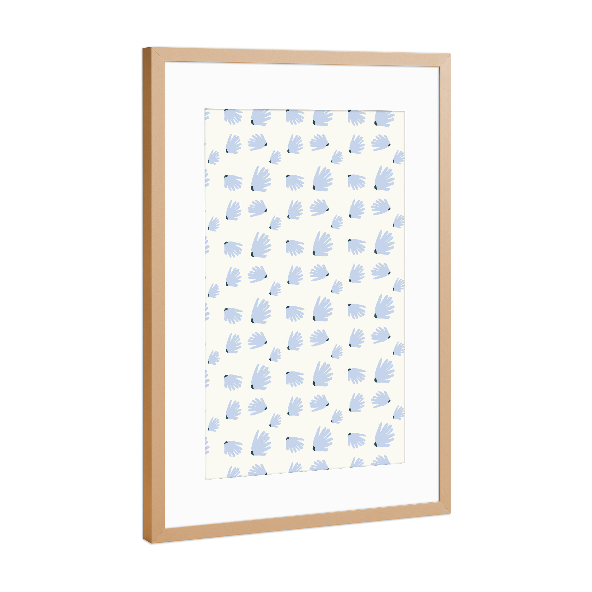 Poster mit Rahmen Kupfer "Flowers blue" artboxONE - Floral - Blumen,Floral,Flowers,Flower,Blume,Modern,Malerei