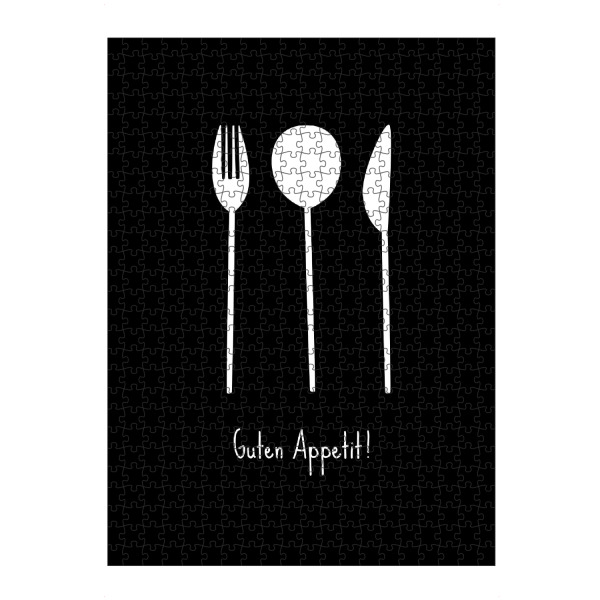 Puzzle Ravensburger "Besteck - Guten Appetit (No.2)" artboxONE - Typografie,Essen & Trinken,Schwarzweiß,Essen & Trinken / Obst & Gemüse,Lustig