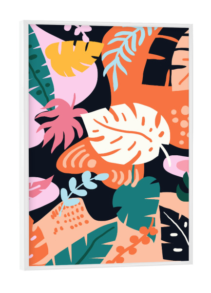 Poster mit weißem Rahmen "Monstera-Garten" artboxONE - Floral,Abstrakt