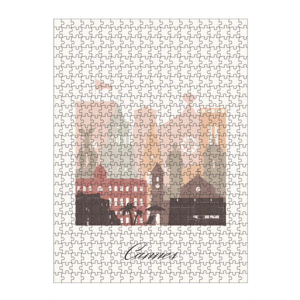 artboxONE Puzzle "Skyline von Cannes - Terrakotta" artboxONE - Städte,Reise,Architektur,Kartografie