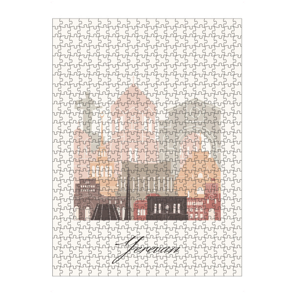 artboxONE Puzzle "Skyline von Eriwan - Terrakotta" artboxONE - Städte,Reise,Architektur,Kartografie