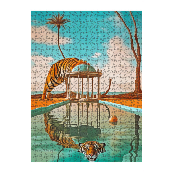 Puzzle Ravensburger "SURREALISMUS-TIGER IM POOL" artboxONE - Tiere,Abstrakt