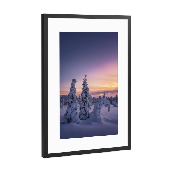 Poster mit Rahmen Schwarz (Metallic) "Winterstimmung" artboxONE - Natur,Reise