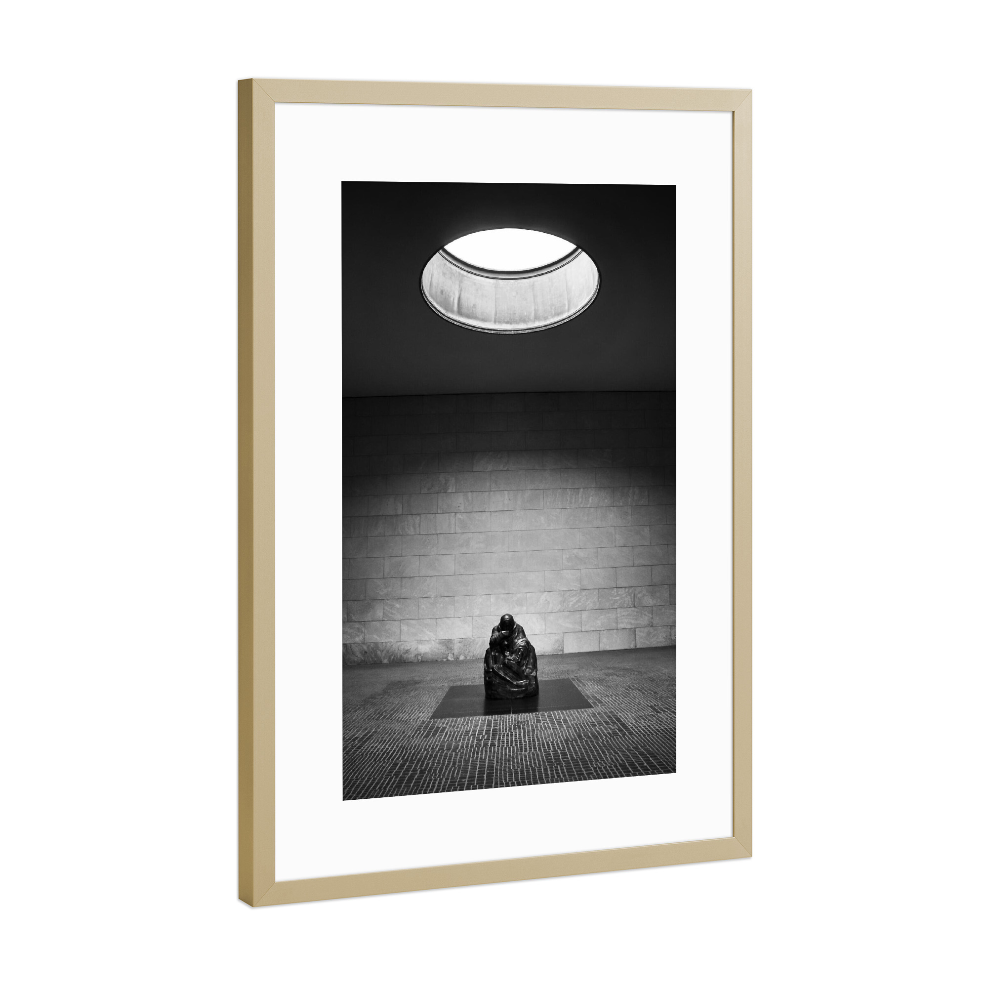 Poster mit Rahmen Gold "Neue Wache Berlin" artboxONE - Städte / Berlin,Schwarzweiß,Architektur