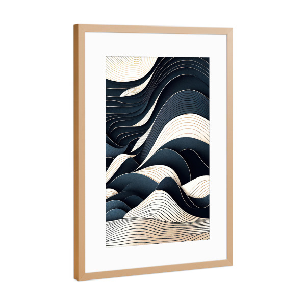 Poster mit Rahmen Kupfer "Abstrakte minimale Wellen" artboxONE - Abstrakt,Reise / Strand und Meer