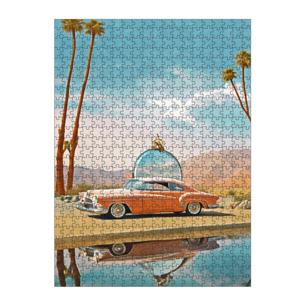 Puzzle Ravensburger "Surrealismus-Auto und See" artboxONE - Abstrakt,Automobile