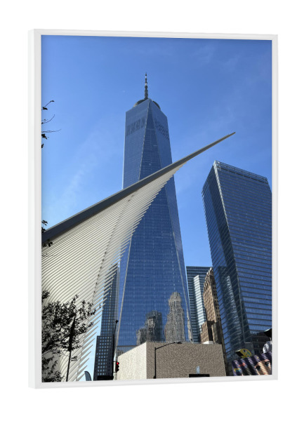 Poster mit weißem Rahmen "New York One World Sail" artboxONE - Städte / New York,Reise,Architektur,Fashion,Reise / Länder