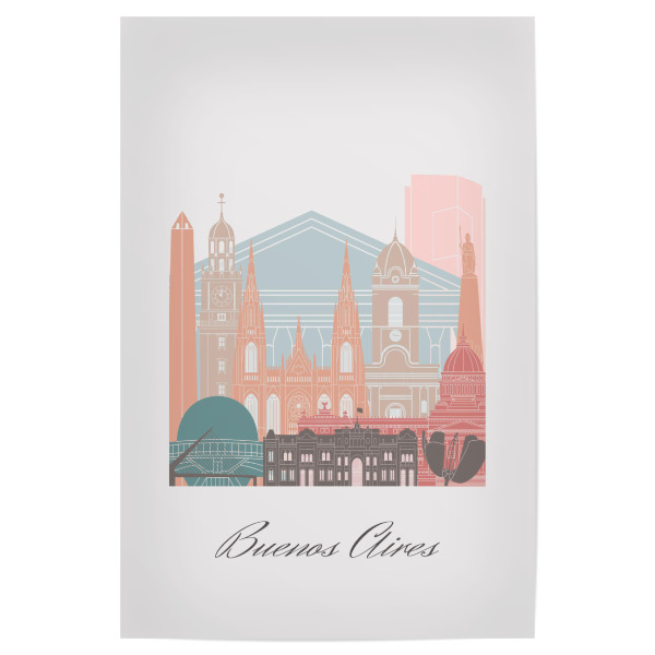 Poster "Skyline von Buenos Aires - Pastel" artboxONE - Städte,Reise,Architektur,Kartografie