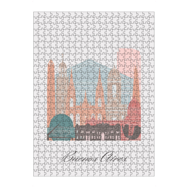 artboxONE Puzzle "Skyline von Buenos Aires - Pastel" artboxONE - Städte,Reise,Architektur,Kartografie