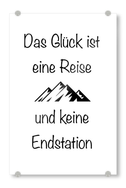 Acrylglasbild "Das Glück" artboxONE - Typografie,Reise