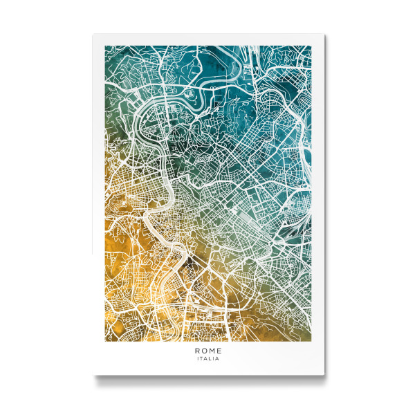 Galerie-Print "Rom Stadtplan Blaugrün" 30x20 cm artboxONE