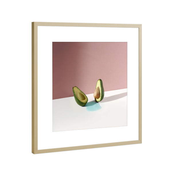 Poster mit Rahmen Gold "Du und ich, Avocado" artboxONE - Essen & Trinken / Obst & Gemüse