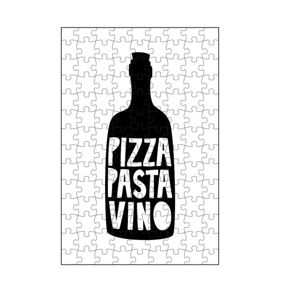 artboxONE Puzzle "Pizza Pasta Vino (No.1)" artboxONE - Typografie,Essen & Trinken,Schwarzweiß,Essen & Trinken / Alkohol,Lustig