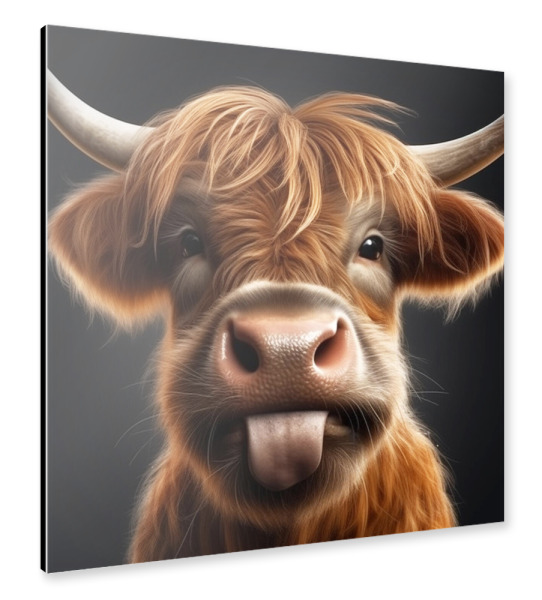 Alu-Dibond "Lustiges Ochsen Rind" 30x30 cm artboxONE