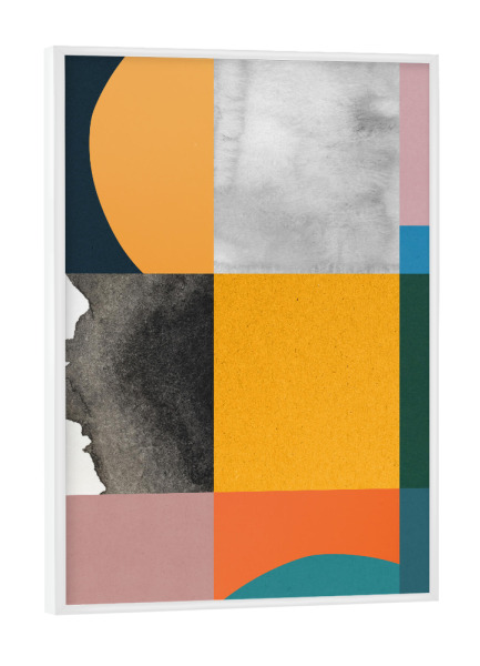 Poster mit weißem Rahmen "Abstrakte Collage A" artboxONE - Abstrakt,Geometrie - Abstrakt,Geometrie,Bunt,Formen