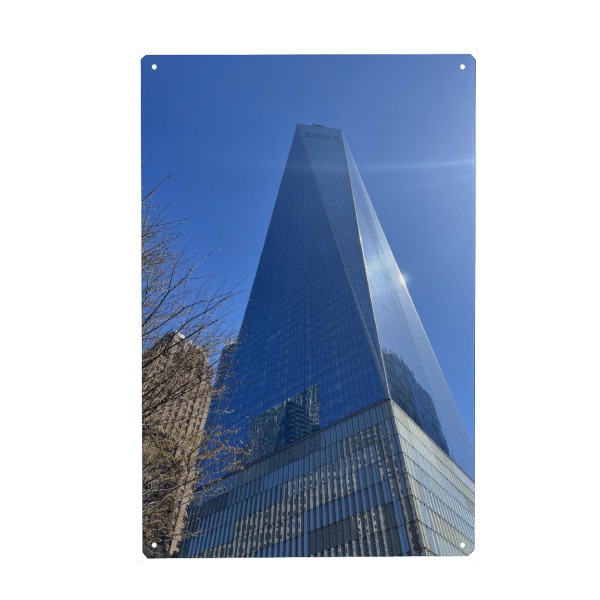 Holzbild "New York Skyline eine Welt" artboxONE - Städte,Städte / New York,Reise,Architektur,Streetart