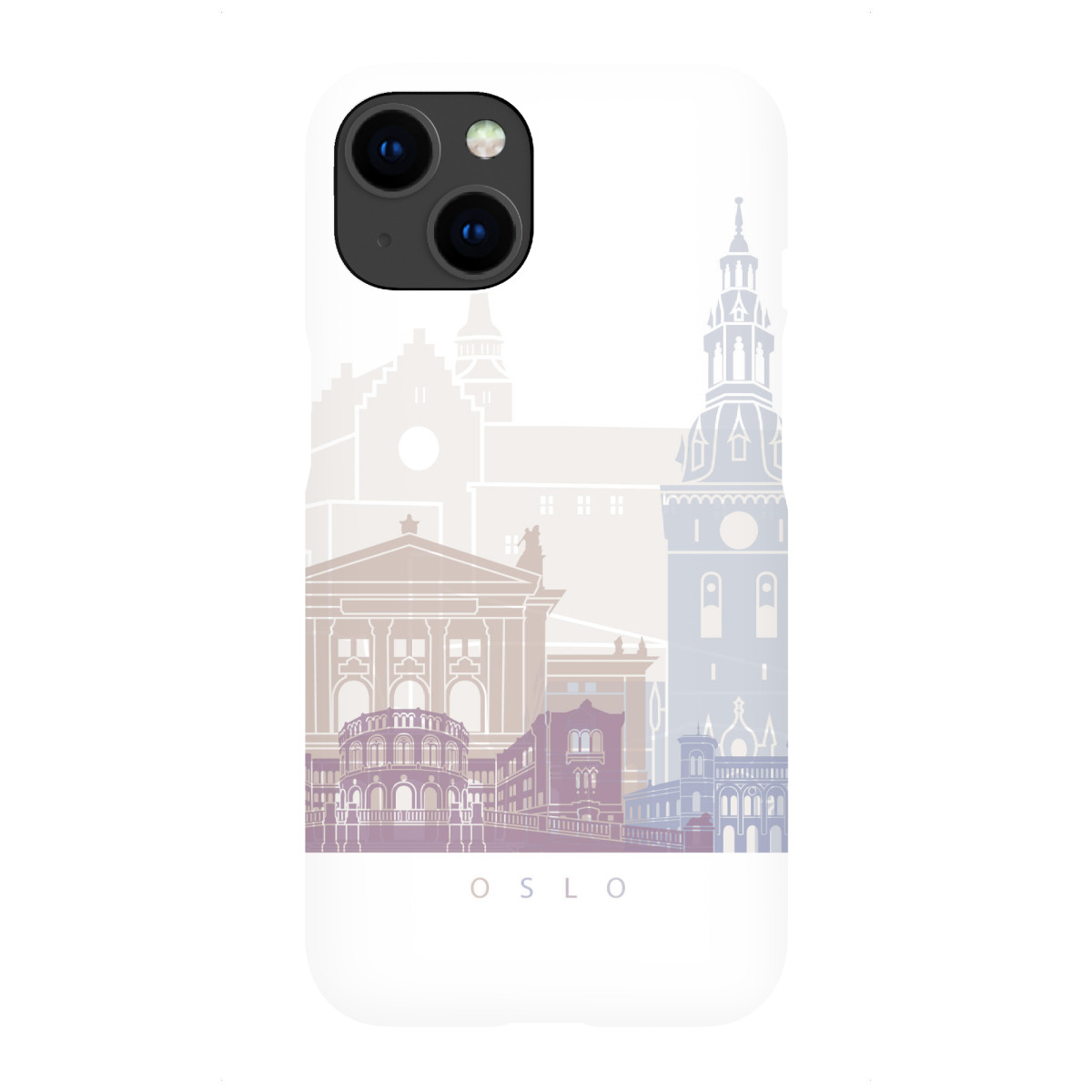 "OSLO SKYLINE PASTELL"für iPhone - Premium-Case Handyhülle artboxONE