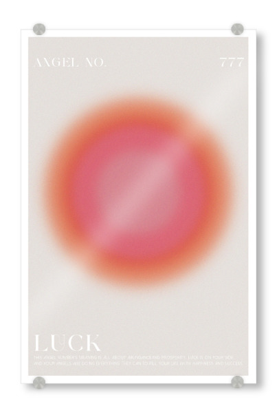 Acrylglasbild "Malou Studio - Engelsnummer Luck" artboxONE - Typografie,Abstrakt,Galaxy