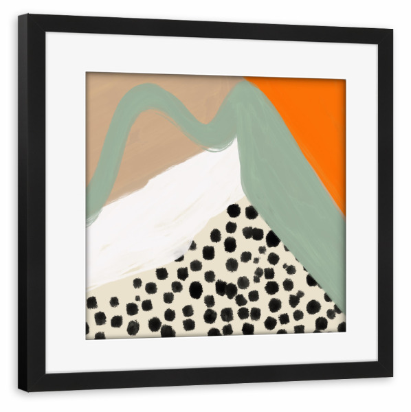 Poster mit Rahmen schwarz "Crazy life boho" artboxONE - Abstrakt - Boho,Boho style,Boho-chic,Trendy,Dots,Polka dots,Bunt