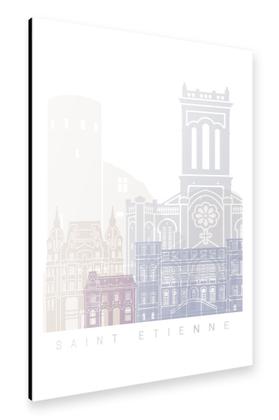 Alu-Dibond "SAINT ETIENNE SKYLINE PASTELL" 30x20 cm artboxONE