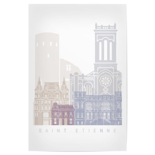 Poster 30x20 cm "SAINT ETIENNE SKYLINE PASTELL" artboxONE - Städte,Architektur