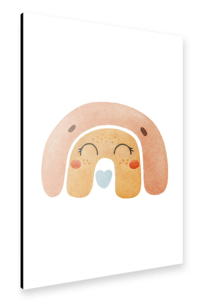 Alu-Dibond "Regenbogen-Design-Aquarell" 30x20 cm artboxONE