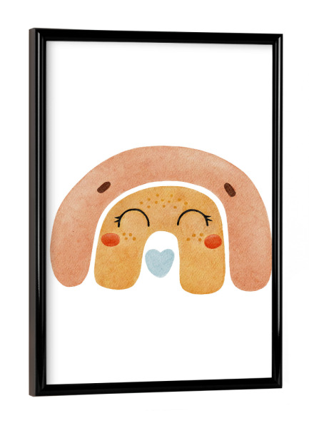 Poster mit schwarzem Rahmen "Regenbogen-Design-Aquarell" artboxONE - Für Kinder,Abstrakt