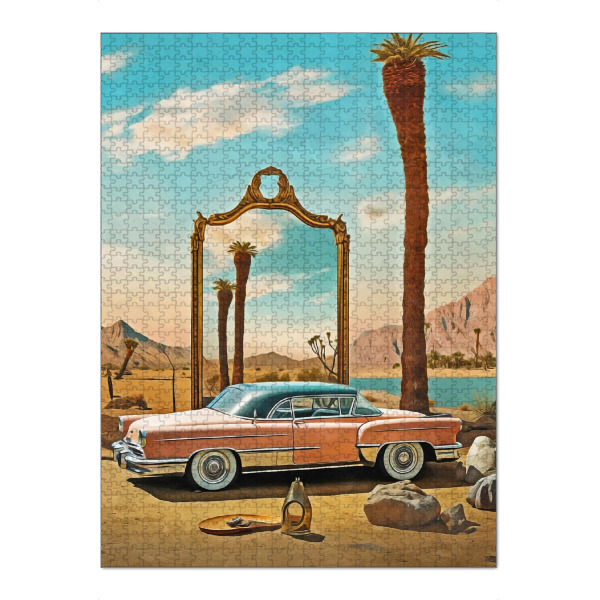 Puzzle Ravensburger "SURREALISMUS-SPIEGEL UND AUTO" artboxONE - Abstrakt,Automobile - Surrealismus,Innenarchitektur,Moderne kunst,Auto,Surreal