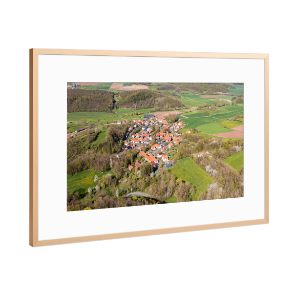 Poster mit Rahmen Kupfer "Lüderbach in Nordhessen" artboxONE - Natur,Architektur