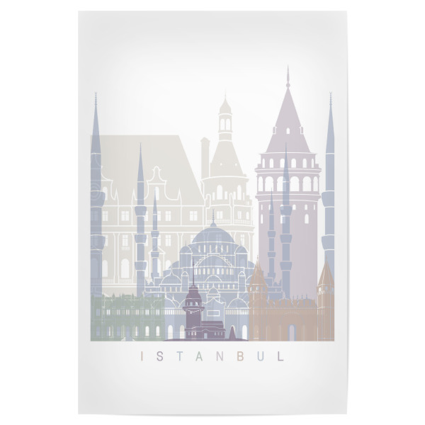 Poster 30x20 cm "ISTANBUL SKYLINE PASTELL-b" artboxONE - Städte,Architektur
